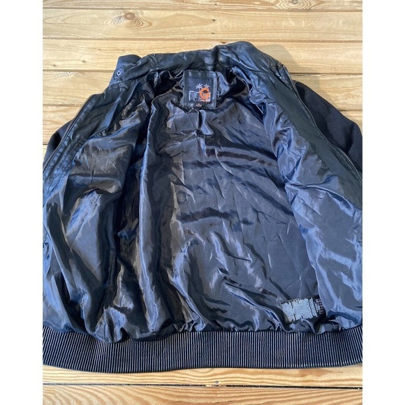 G by Guess Quilted Faux Leather Jacket Size Medium Men’s Black Full Zip - Picture 3 of 12